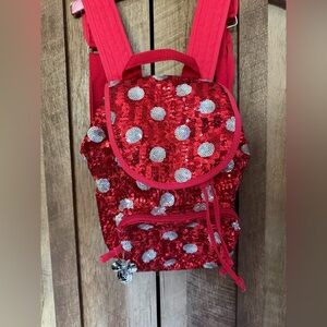 Disney Minnie Mouse Sparkly Red Sequin Backpack